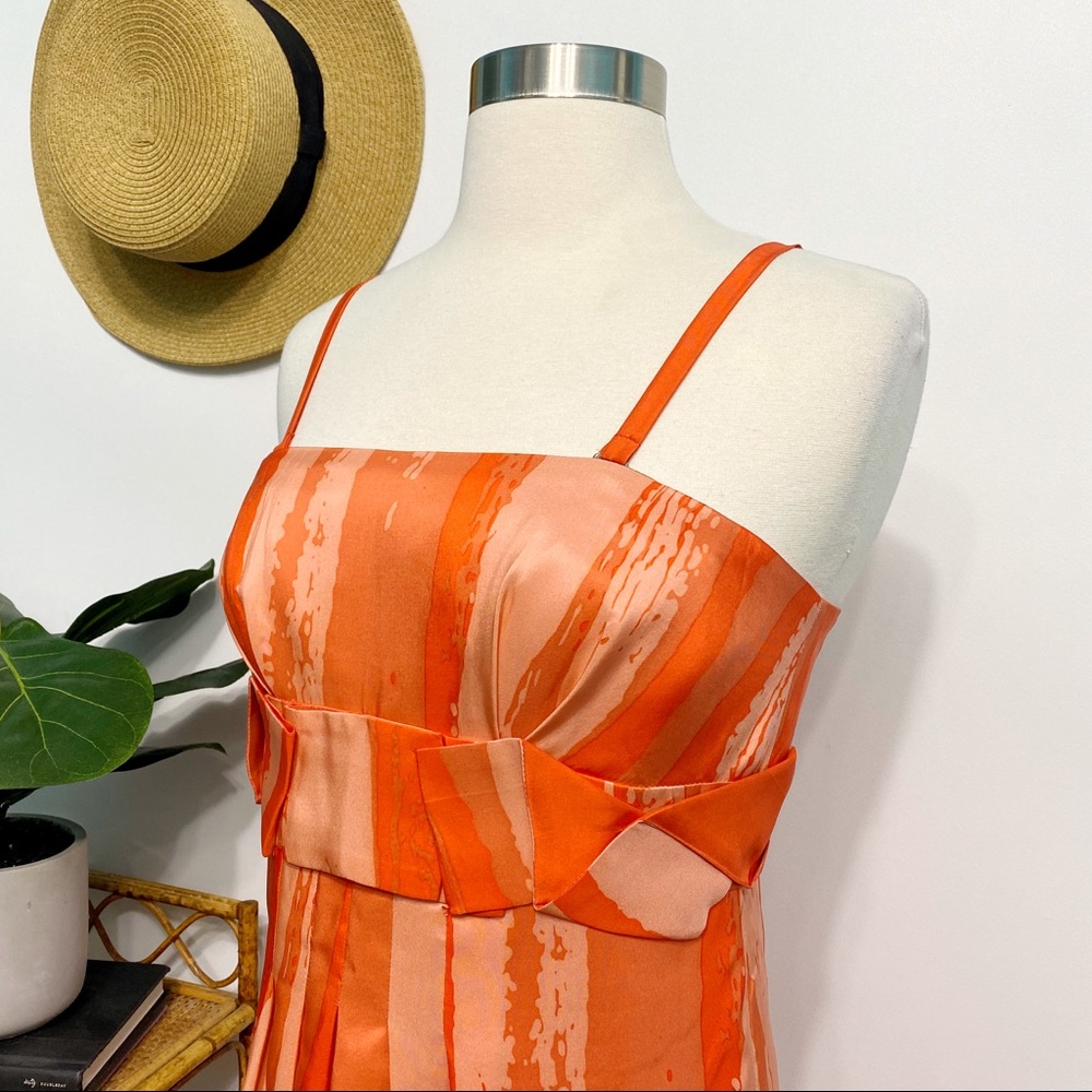 gianni bini | orange creamsicle silk origami party dress 4